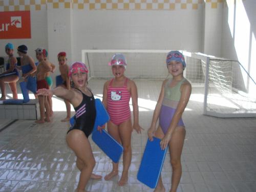 En la piscina